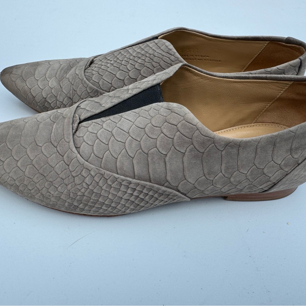Poppy Barley Smoke Grey Python Flats - Picture 2 of 5